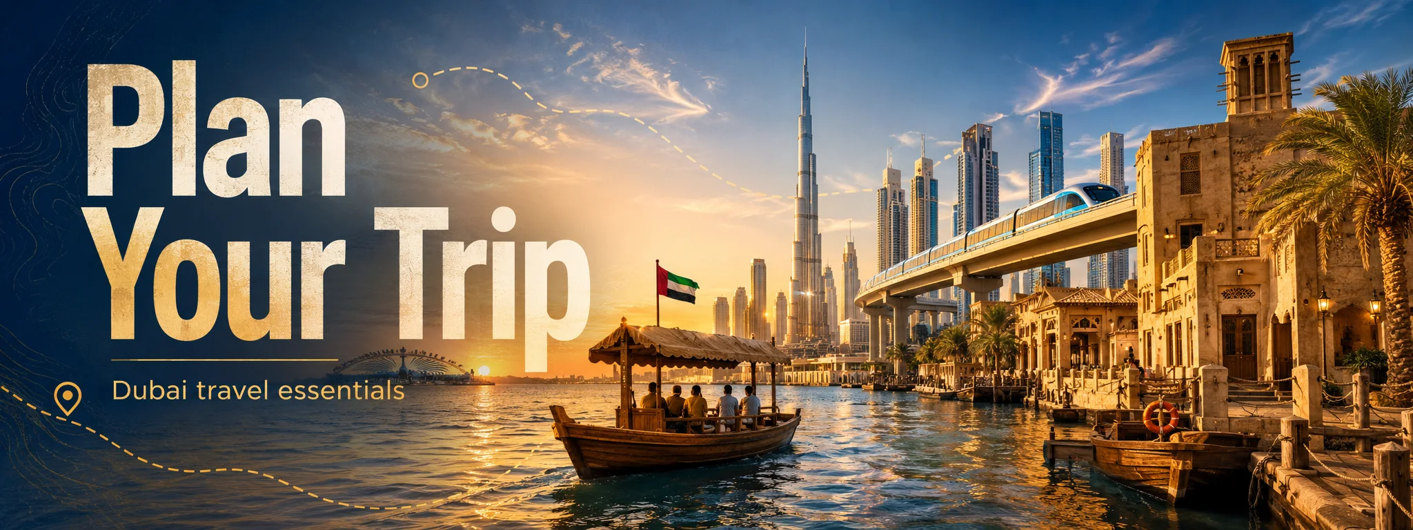 Dubai airport and city skyline